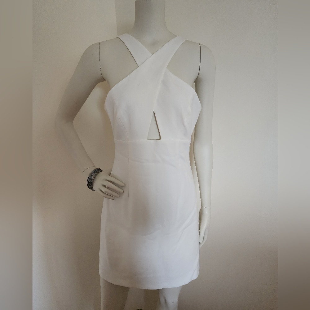 French Connection White Cross-Front Shift Dress